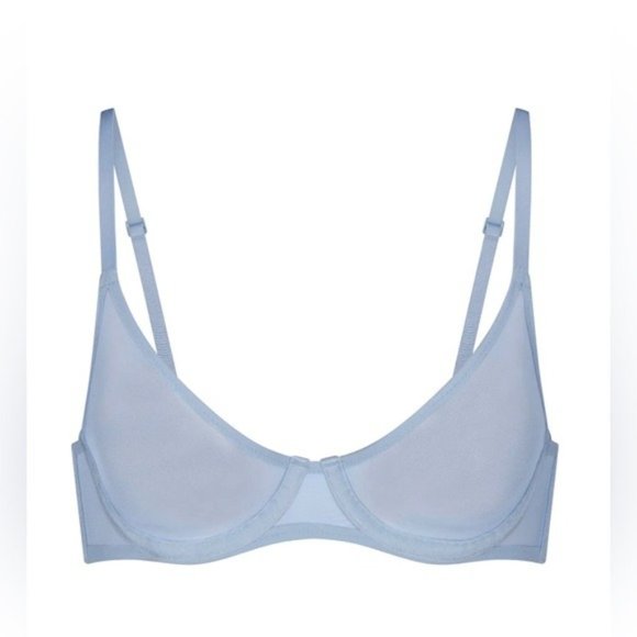 SKIMS ULTRA FINE MESH UNDERWIRE SCOOP BRA IN SKY  NWT FAST SHIP! - Picture 1 of 1